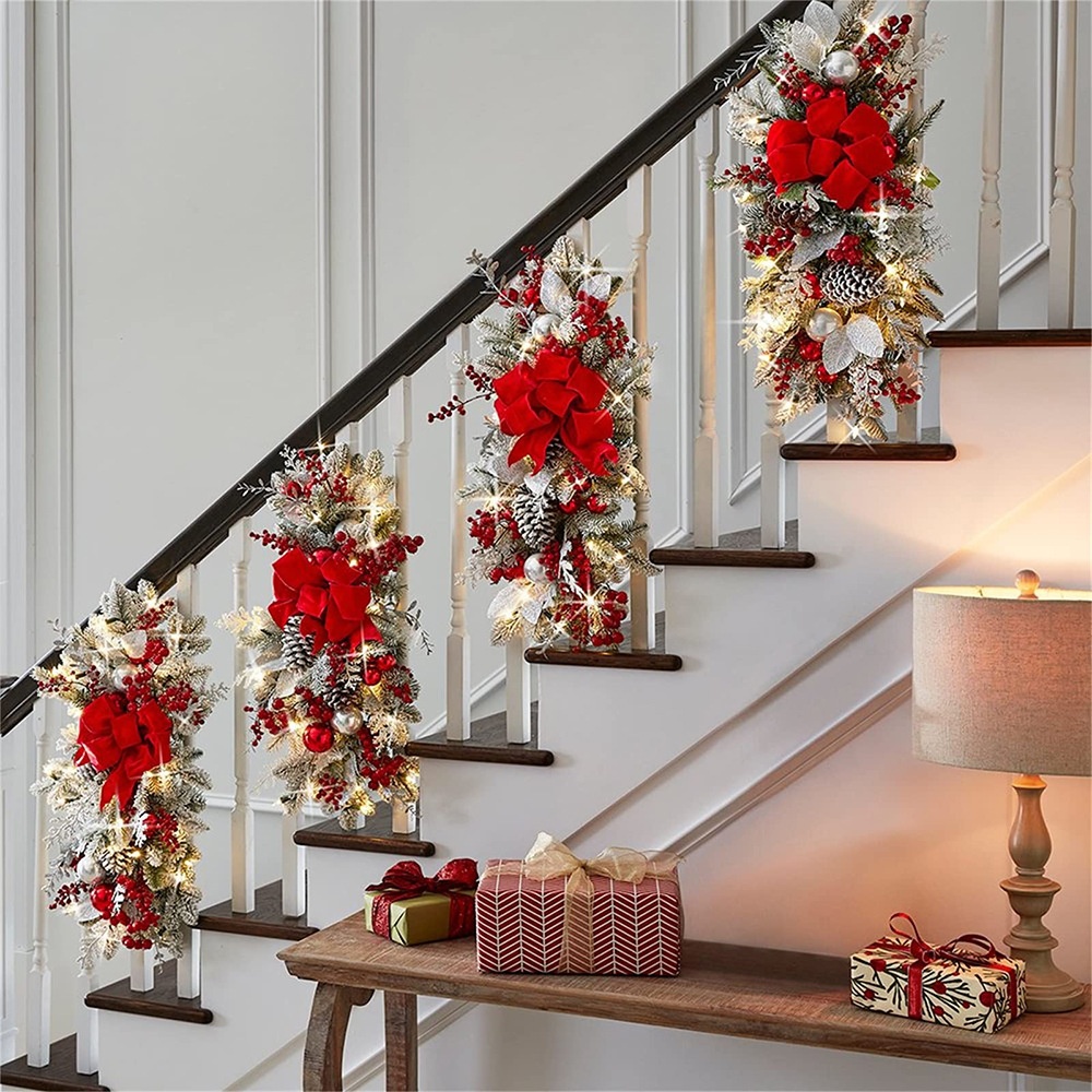 Christmas,Friendship Gifts,Thank You,Christmas Staircase Garland – Staircase Decorative Hangings